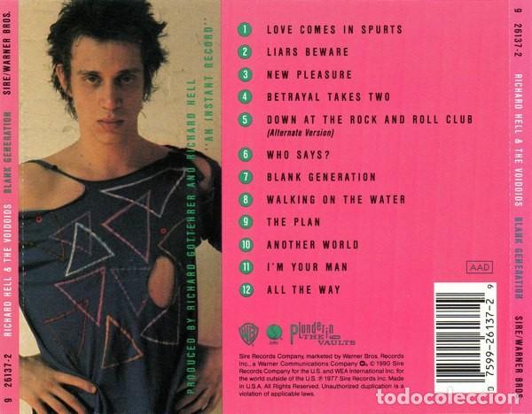 CDs de m&uacute;sica: Richard Hell & The Voidoids &ndash; Blank Generation - CD - Foto 2