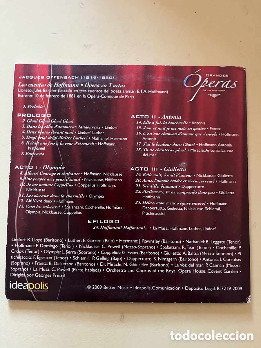 CDs de m&uacute;sica: Los Cuentos de Hoffmann. Offenbach. CD. Grandes &Oacute;peras - Foto 2