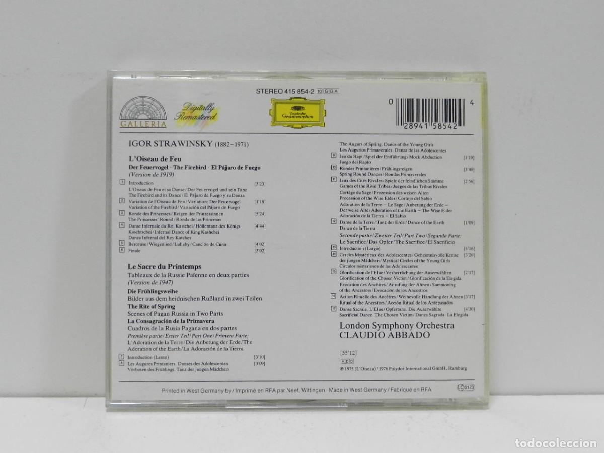 CDs de m&uacute;sica: DISCO CD. Igor Stravinsky &ndash; Der Feuervogel (Suite) / Le Sacre Du Printemps. COMPACT DISC. - Foto 2