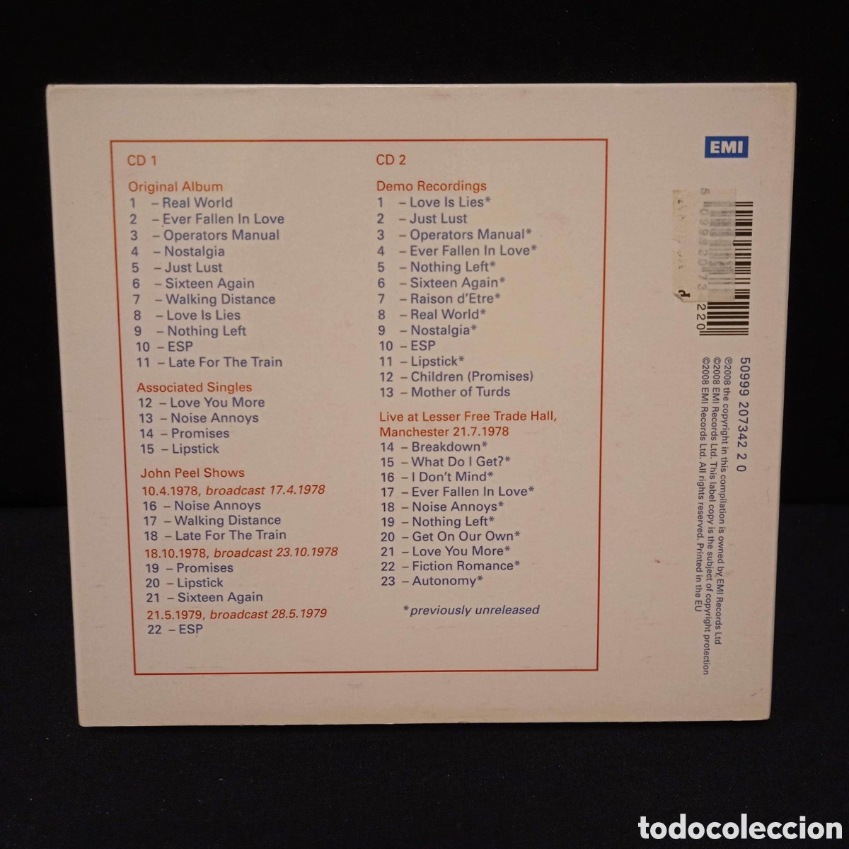 CDs de m&uacute;sica: LOVE BITES (SPECIAL EDITION) 2CD - BUZZCOCKS - EMI 2008 - Foto 2