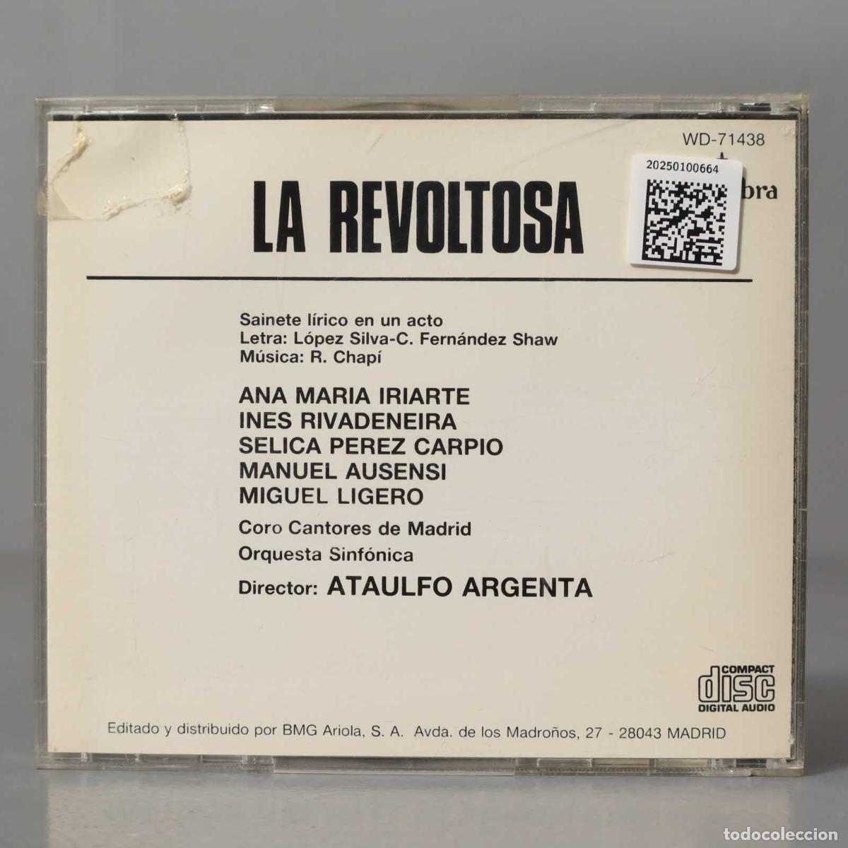 CDs de m&uacute;sica: CD. Argenta &ndash; La Revoltosa ARGENTA CHAPI - Foto 2