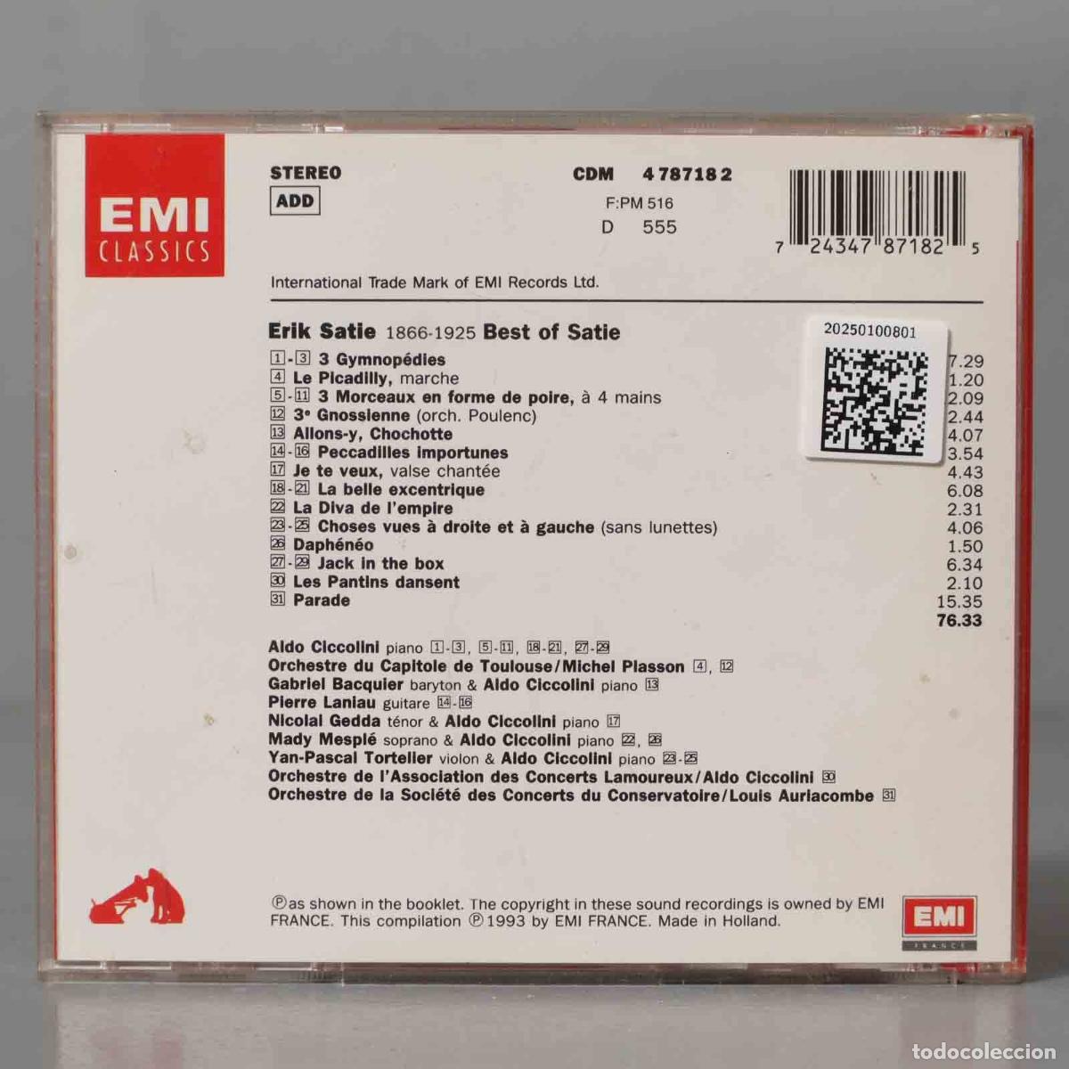CDs de m&uacute;sica: CD. Satie &ndash; Best Of Satie - Foto 2