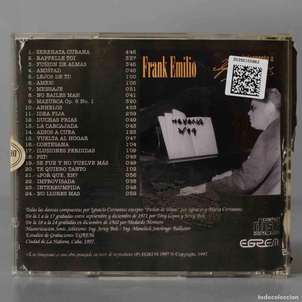 CDs de m&uacute;sica: CD. Frank Emilio &ndash; Interpreta A Ignacio Cervantes - Foto 2