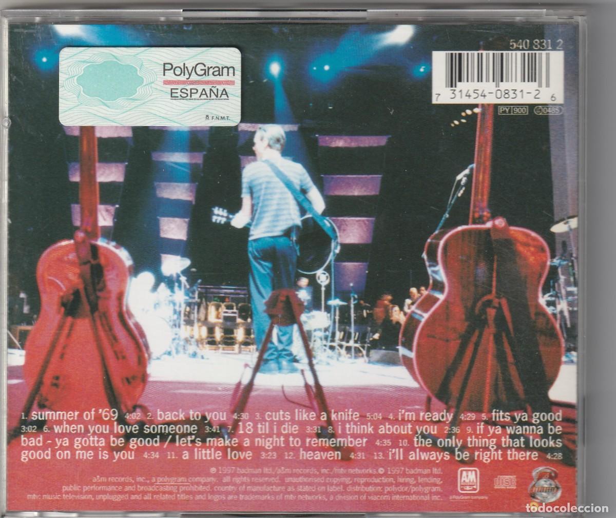 CDs de m&uacute;sica: BRYAN ADAMS - UNPLUGGED (CD A&M 1997) - Foto 2