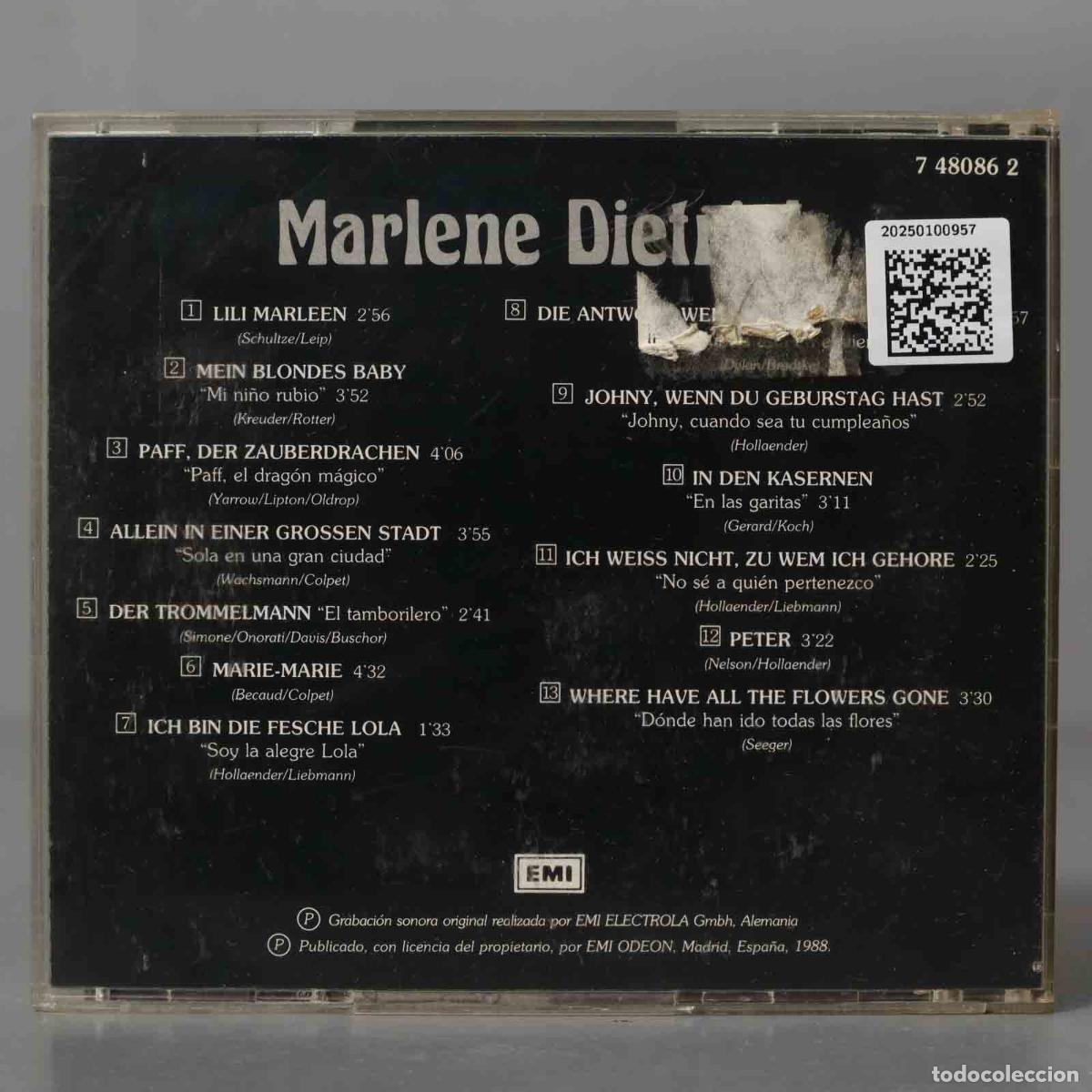 CDs de m&uacute;sica: CD. Marlene Dietrich &ndash; Con Plumas - Foto 2