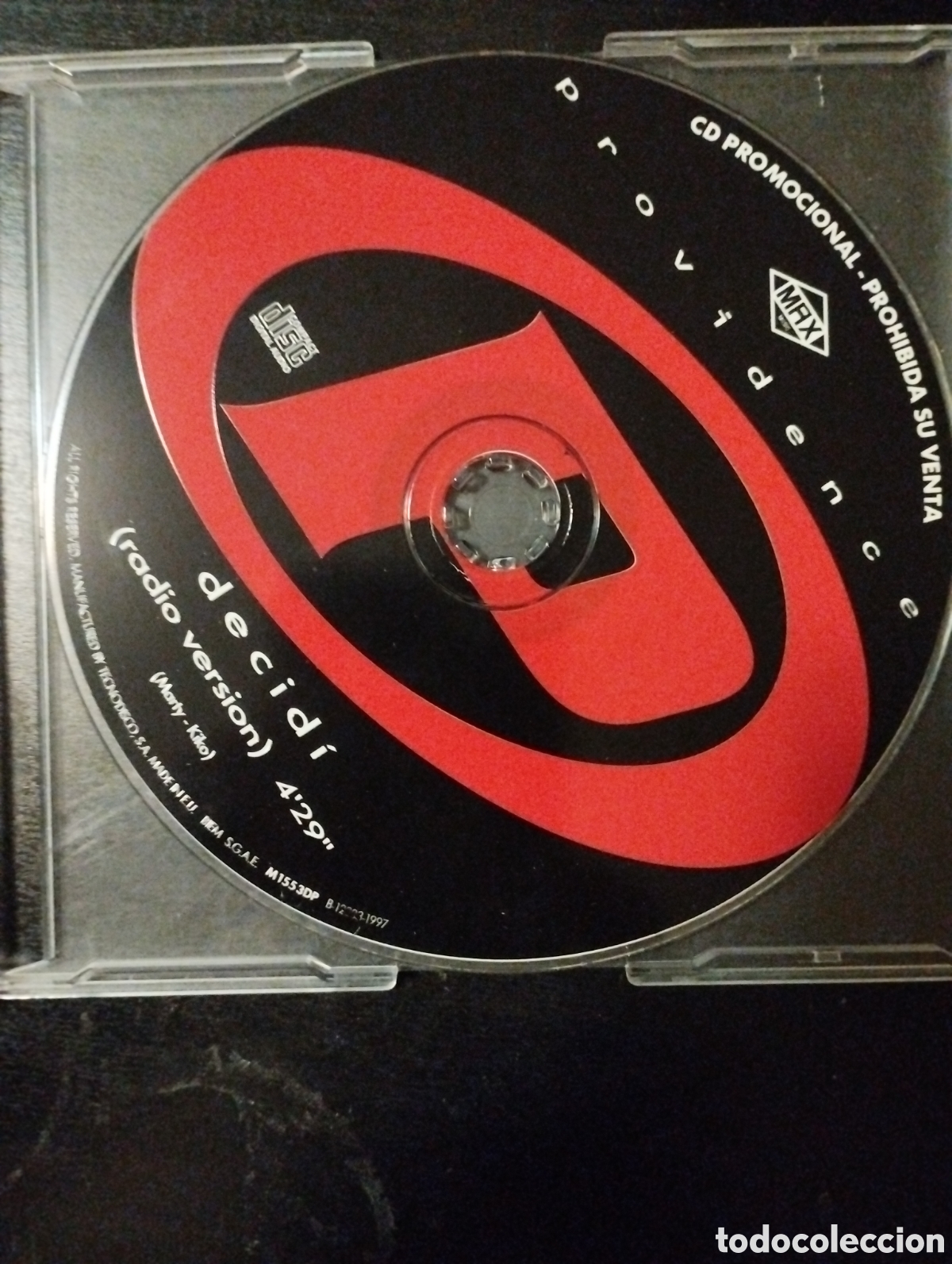 CDs de m&uacute;sica: Providence &ndash; Decid&iacute;. 1997, Espa&ntilde;a. CD, Single, Promo - Foto 3