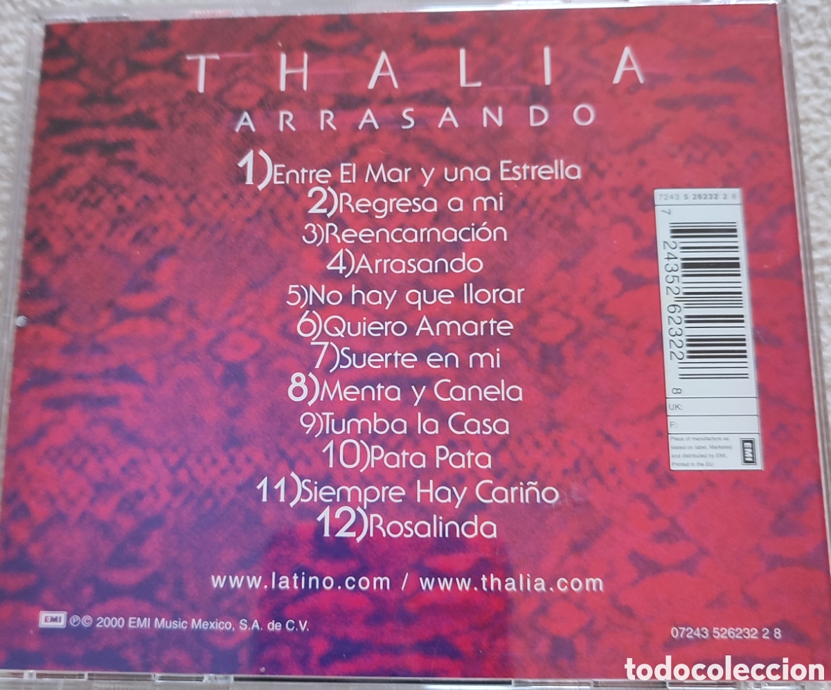 CDs de m&uacute;sica: Thalia &rdquo;ARRASANDO&rdquo; @2000 - Foto 2