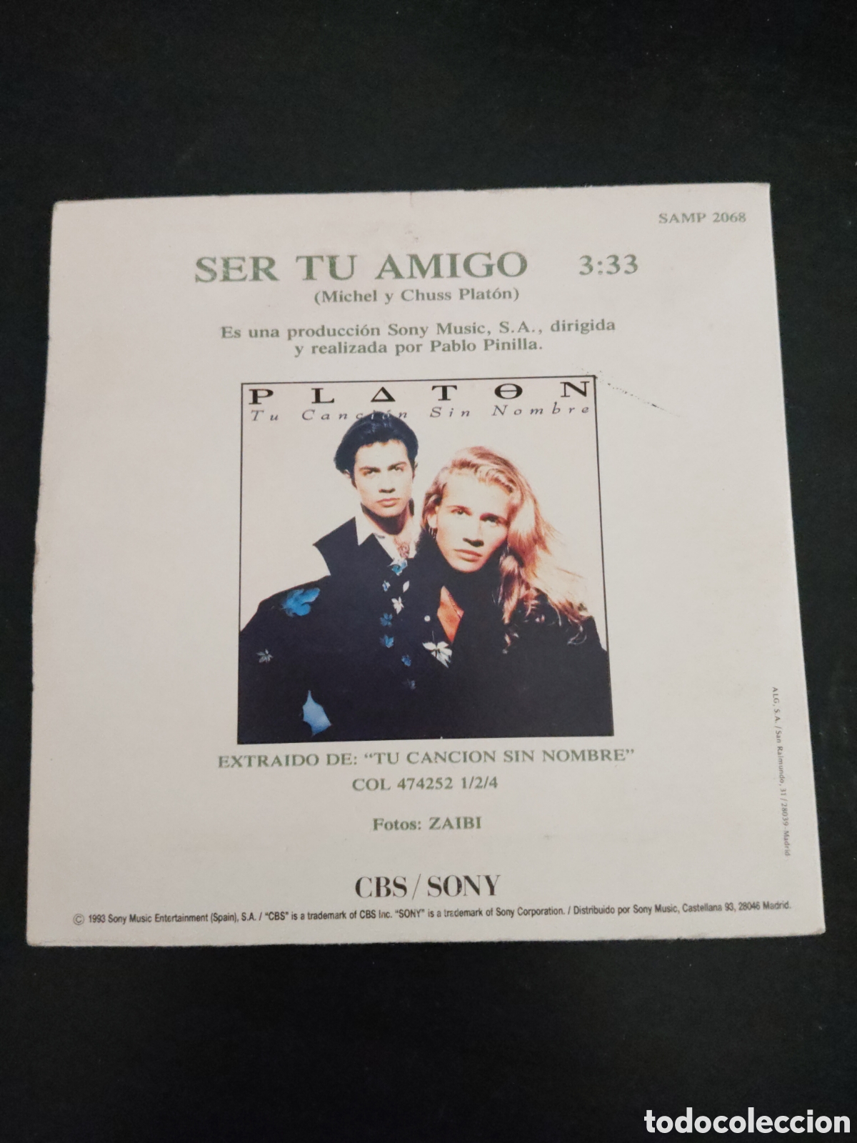 CDs de m&uacute;sica: Platon&nbsp;&ndash;&nbsp;Ser Tu Amigo CD single 1993 Espa&ntilde;a - Foto 2