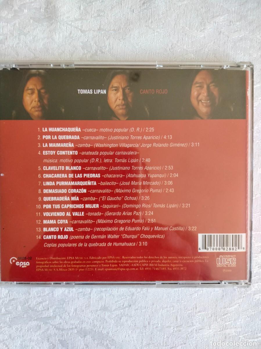 CDs de m&uacute;sica: TOMAS LIPAN - Canto Rojo - Foto 2