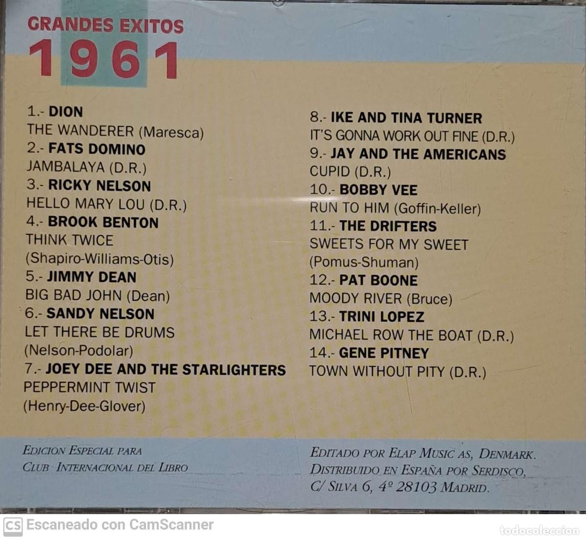 CDs de m&uacute;sica: Various &lrm;&ndash; Grandes Exitos 1961 - Foto 2