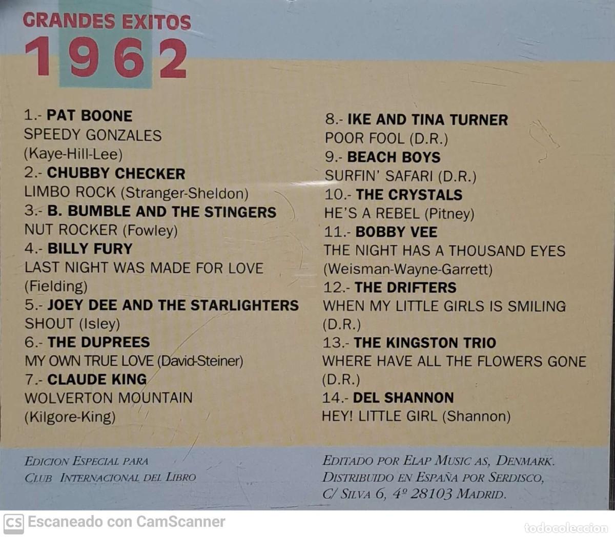 CDs de m&uacute;sica: Various &lrm;&ndash; Grandes Exitos 1962 - Foto 2
