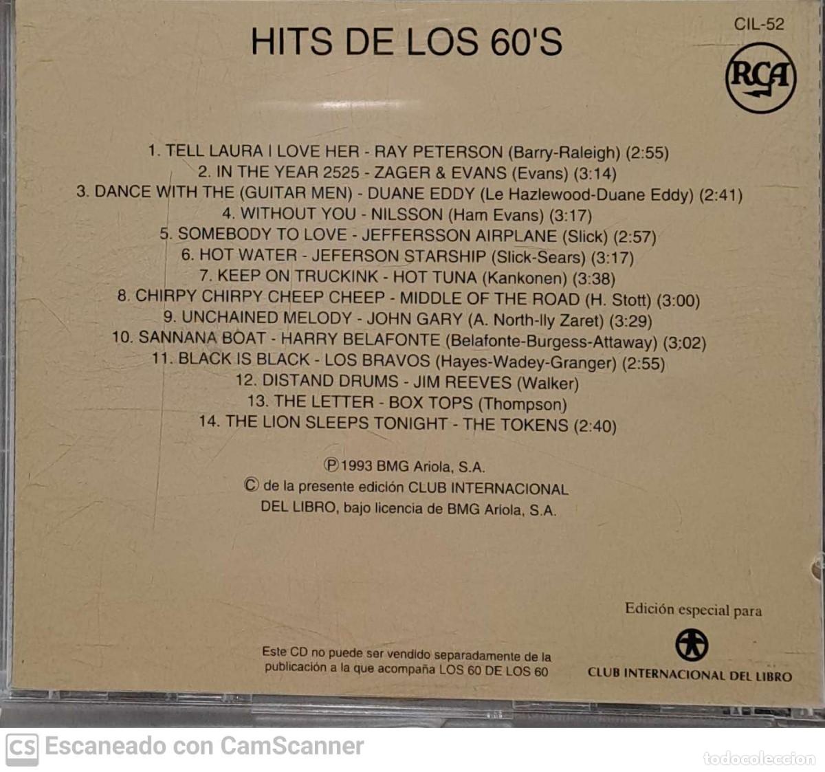 CDs de m&uacute;sica: Various &lrm;&ndash; Hits De Los 60 - Foto 2