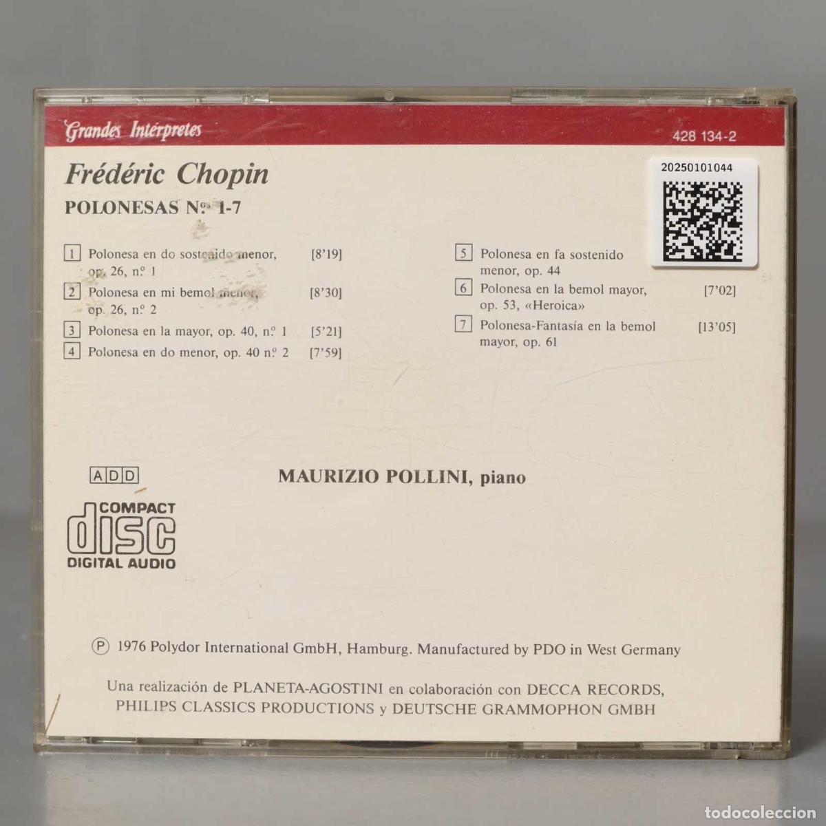 CDs de m&uacute;sica: CD. Fr&eacute;d&eacute;ric Chopin POLONESAS &acute;1-7 POLLINI - Foto 2