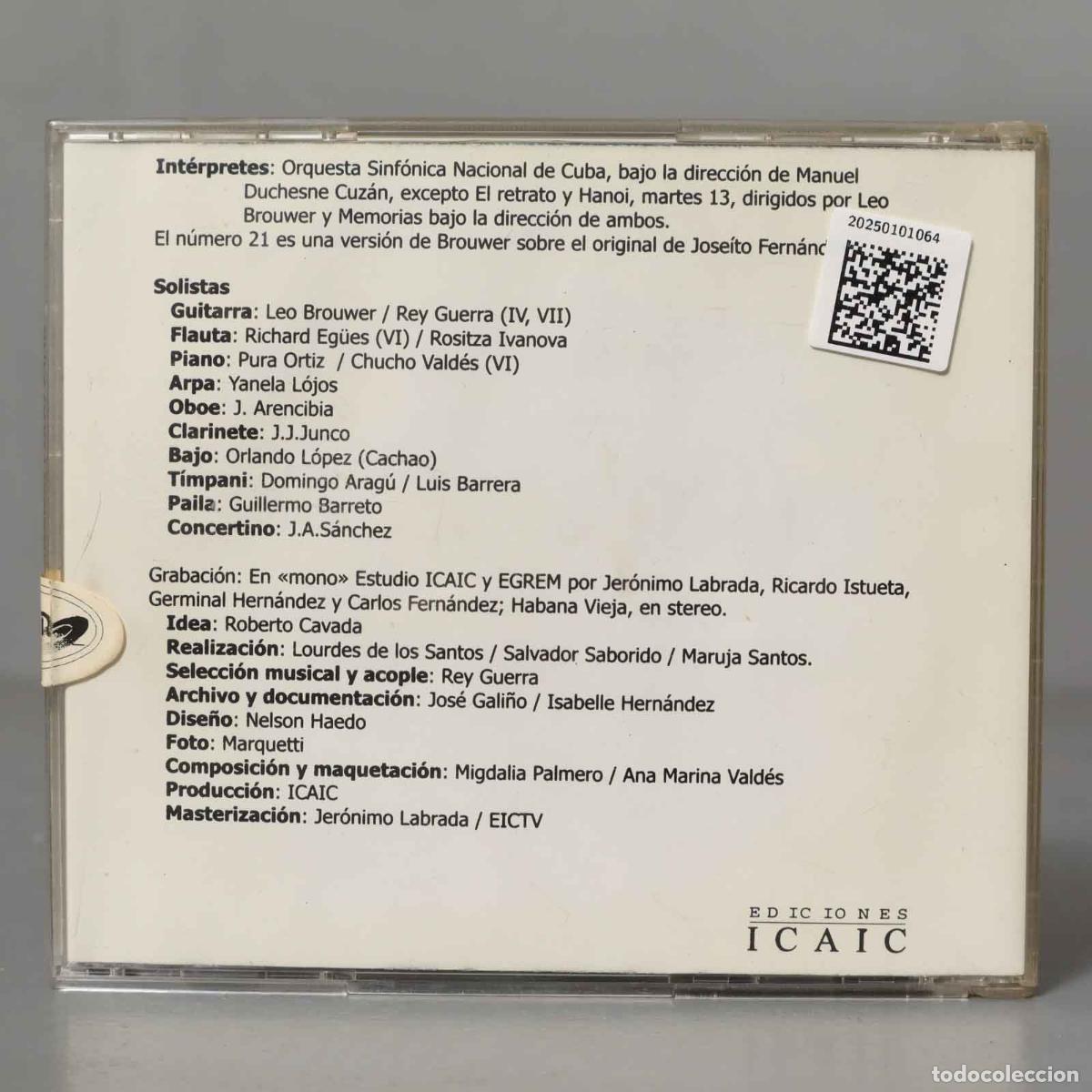 CDs de m&uacute;sica: CD. M&uacute;sica para cine BROUWER - Foto 2