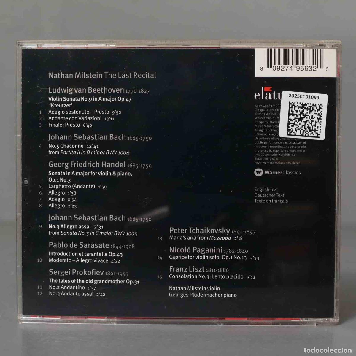 CDs de m&uacute;sica: CD. Nathan Milstein &ndash; The Last Recital - Foto 2