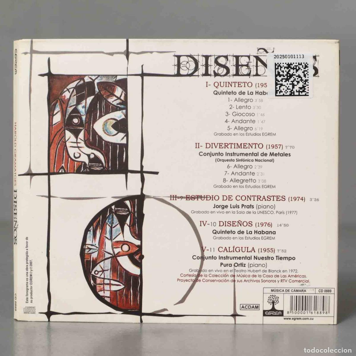 CDs de m&uacute;sica: CD. Harold Gramatges &ndash; Dise&ntilde;os - Foto 2