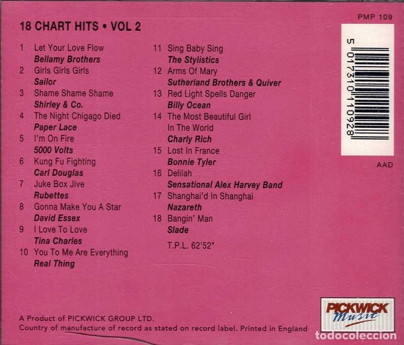 CDs de m&uacute;sica: 18 Chart Hits - Vol. 2 - 1974-1977. CD - Foto 2