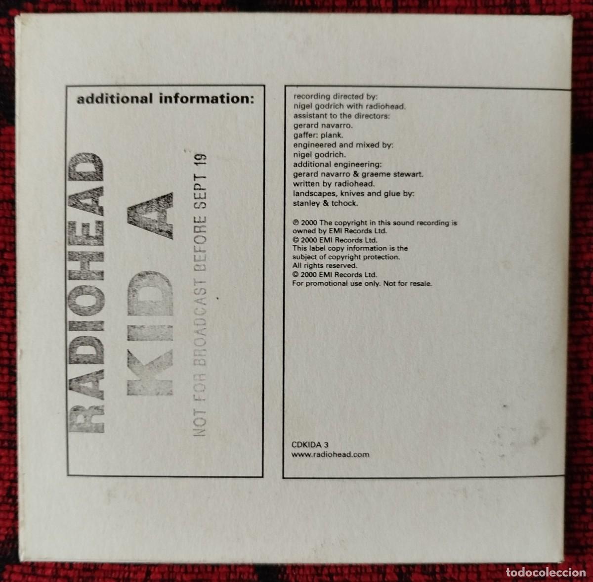 CDs de m&uacute;sica: RADIOHEAD ** Kid A ** CD PROMOCIONAL 2000 UK - Foto 2