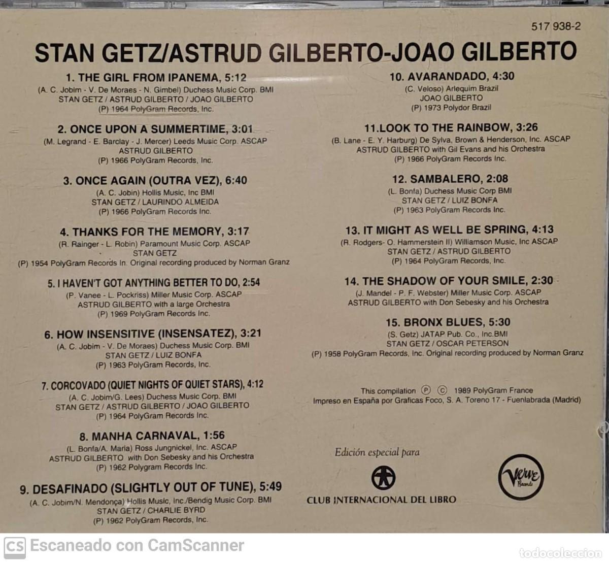 CDs de m&uacute;sica: Stan Getz &lrm;&ndash; Autour De Minuit - Foto 2