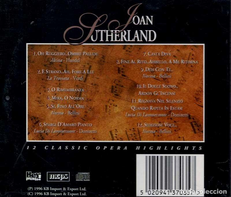 CDs de m&uacute;sica: Joan Sutherland - 12 Classic Opera Highlights. CD - Foto 2