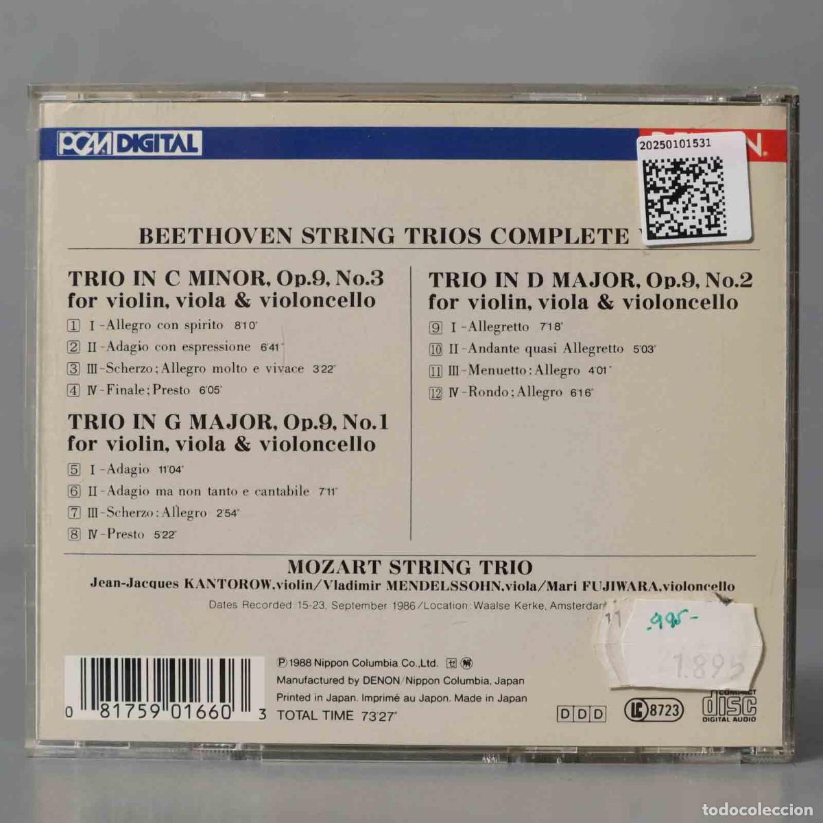 CDs de m&uacute;sica: CD. Beethoven, Mozart String Trio &ndash; String Trios Op. 9 Nos. 1/3 - Foto 2
