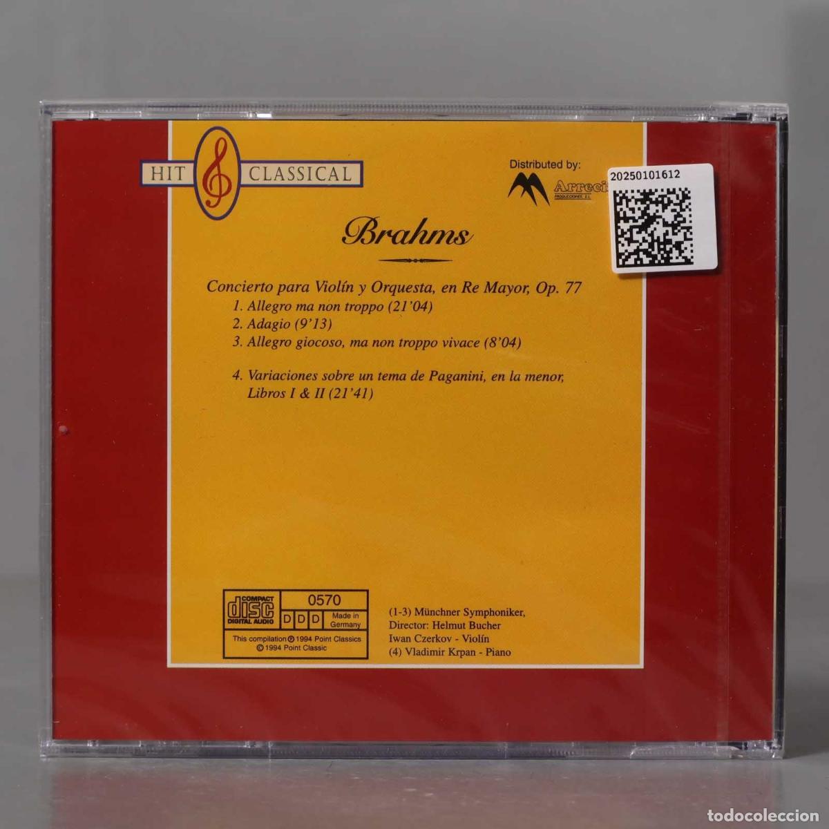 CDs de m&uacute;sica: CD. Concierto para Viol&iacute;n &bull; Variaciones de Paganini BRAHMS. PRECINTADO - Foto 2