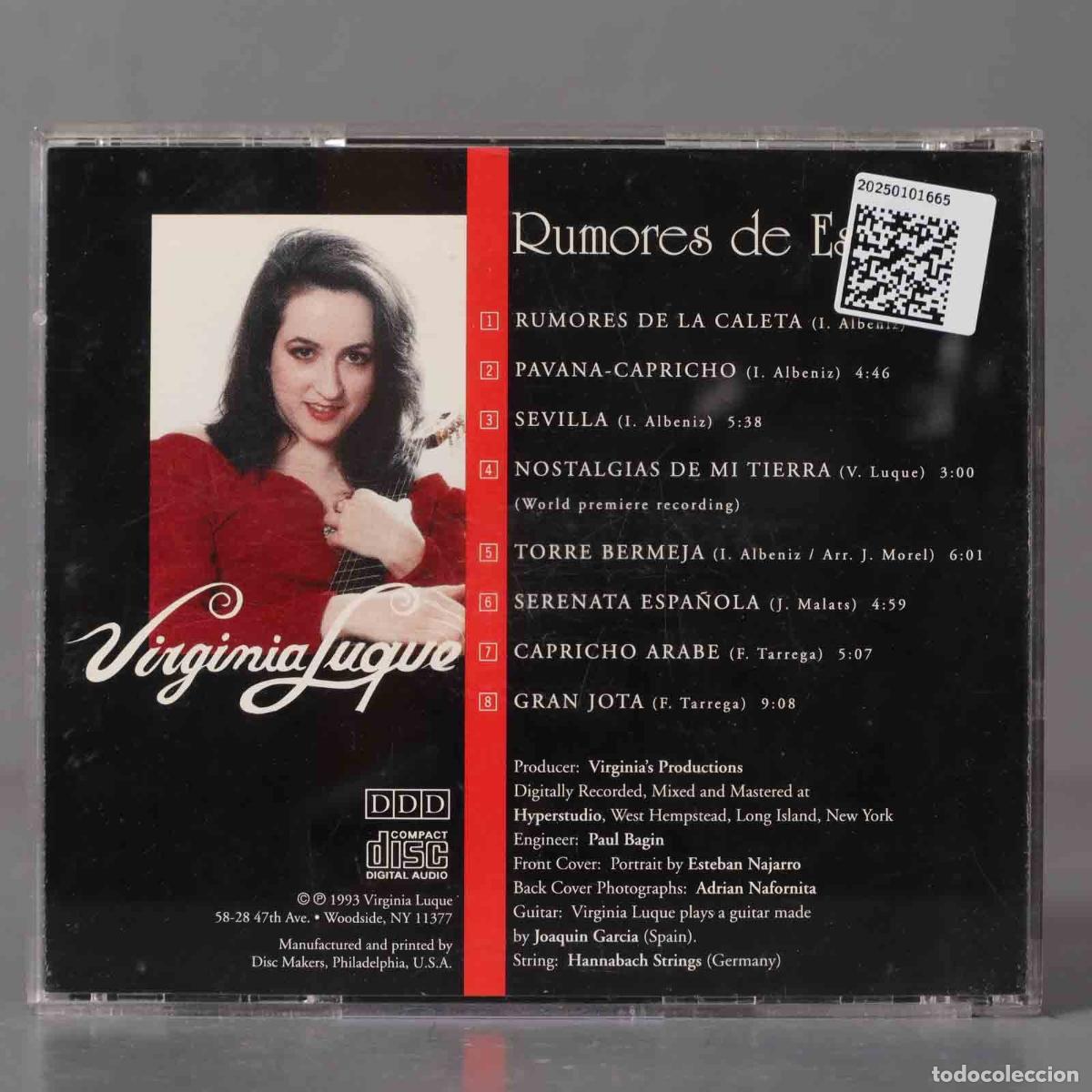 CDs de m&uacute;sica: CD. Virginia Luque &ndash; Rumores de Espa&ntilde;a - Foto 2