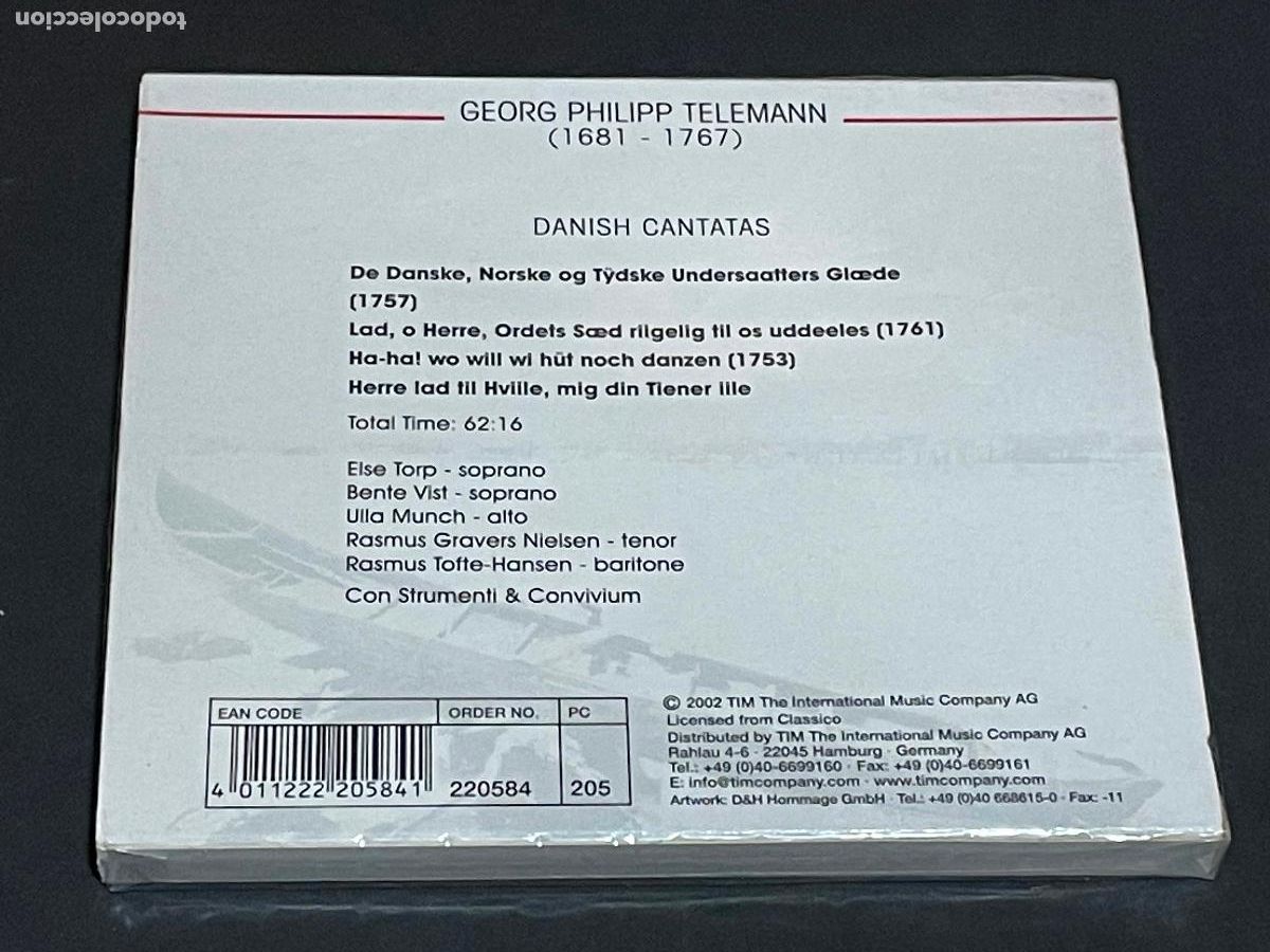 CDs de m&uacute;sica: TELEMANN - DANISH CANTATAS - TIM 2002 - Foto 2