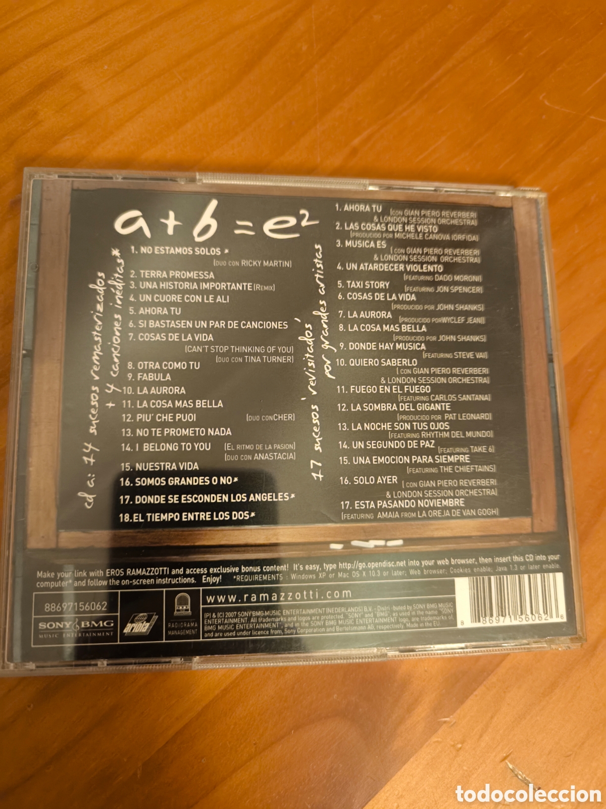 CDs de m&uacute;sica: Doble CD Eros Ramazzotti. e2 - Foto 2