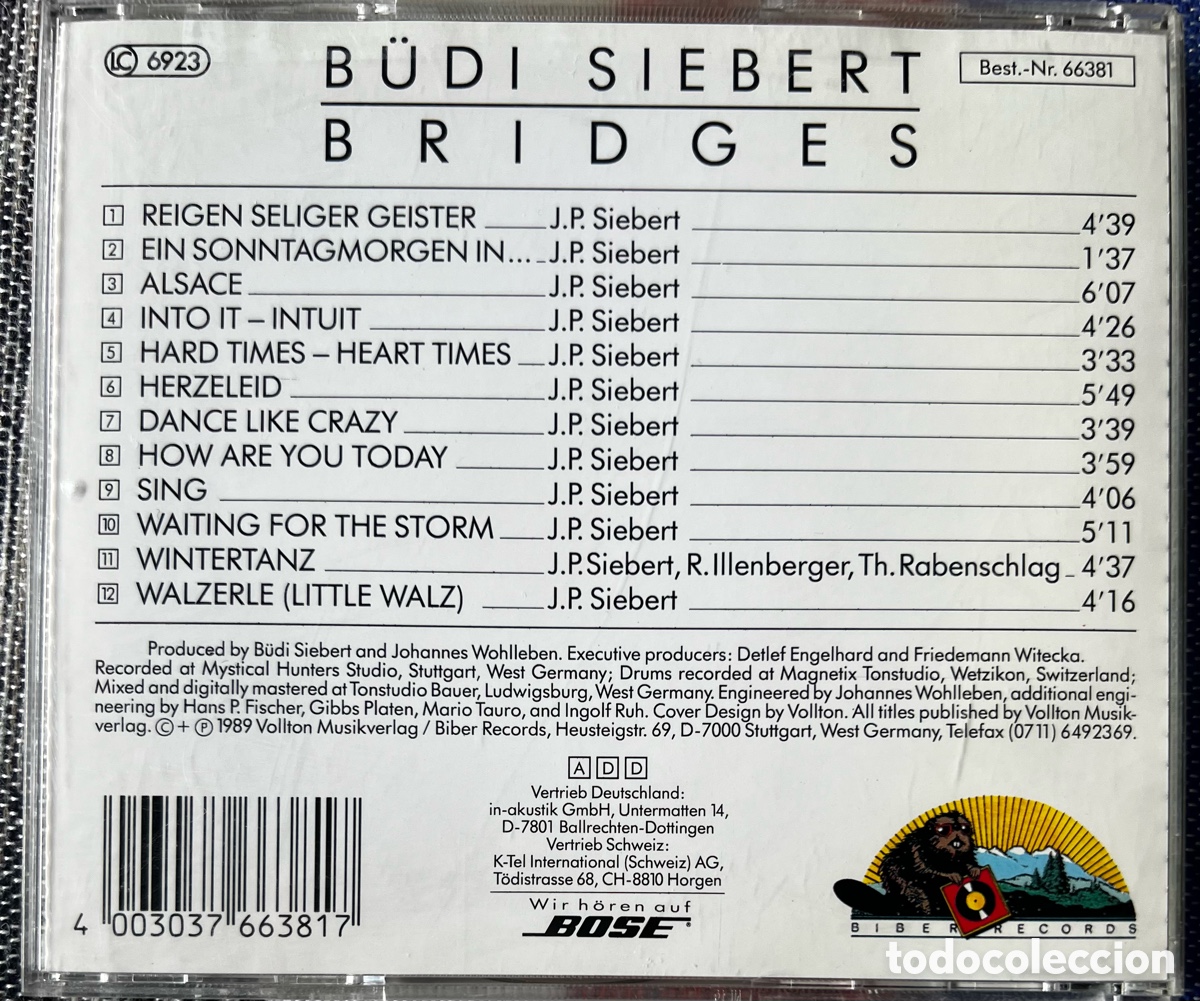 CDs de m&uacute;sica: Budi Siebert Bridges cd - Foto 2
