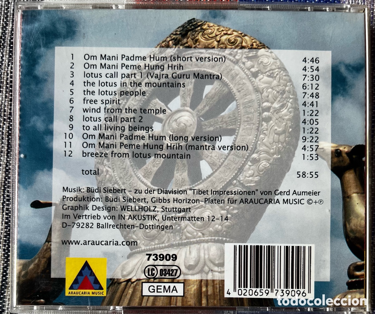 CDs de m&uacute;sica: Budi Siebert Om Mani Padme Hum CD - Foto 2