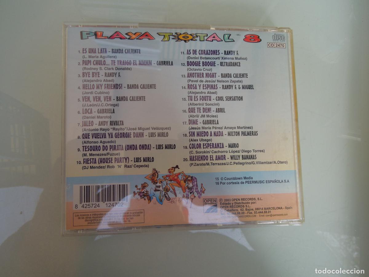 CDs de m&uacute;sica: PLAYA TOTAL 8 - TODOS LOS EXITOS DEL VERANO -2003 - Foto 3
