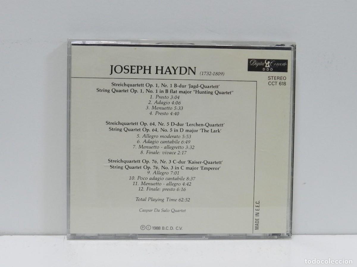 CDs de m&uacute;sica: DISCO CD. Haydn &ndash; String Quartet Op. 1 / String Quartet Op. 64, &rdquo;The Lark&rdquo;. COMPACT DISC. - Foto 2