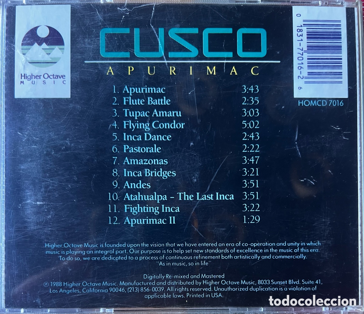 CDs de m&uacute;sica: Cusco Apurimac cd12 tracks - Foto 2