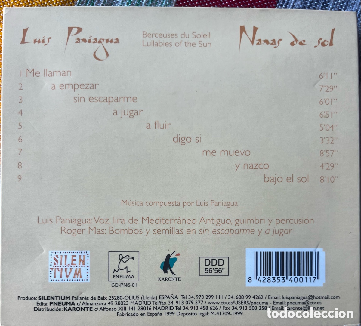 CDs de m&uacute;sica: Luis Paniagua cd Nanas de Sol digipack - Foto 2