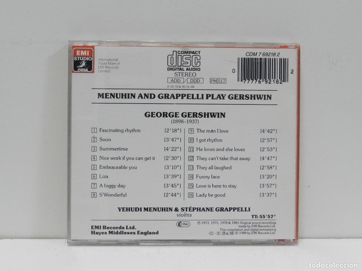 CDs de m&uacute;sica: DISCO CD. Menuhin / Grappelli - Gershwin &ndash; Menuhin & Grappelli Play Gershwin. COMPACT DISC. - Foto 2