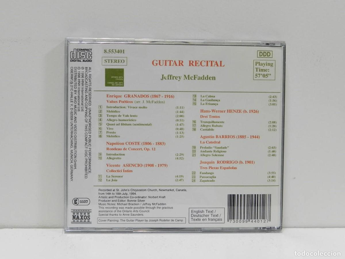 CDs de m&uacute;sica: DISCO CD. Jeffrey McFadden &ndash; Guitar Recital. COMPACT DISC. - Foto 2