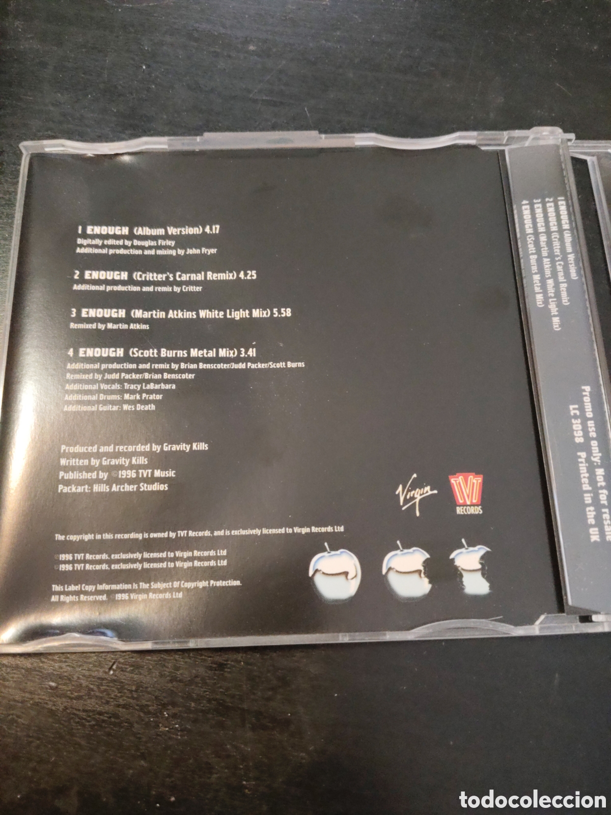 CDs de m&uacute;sica: Gravity Kills&nbsp;&ndash;&nbsp;Enough CD maxi single promo 1996 UK - Foto 3
