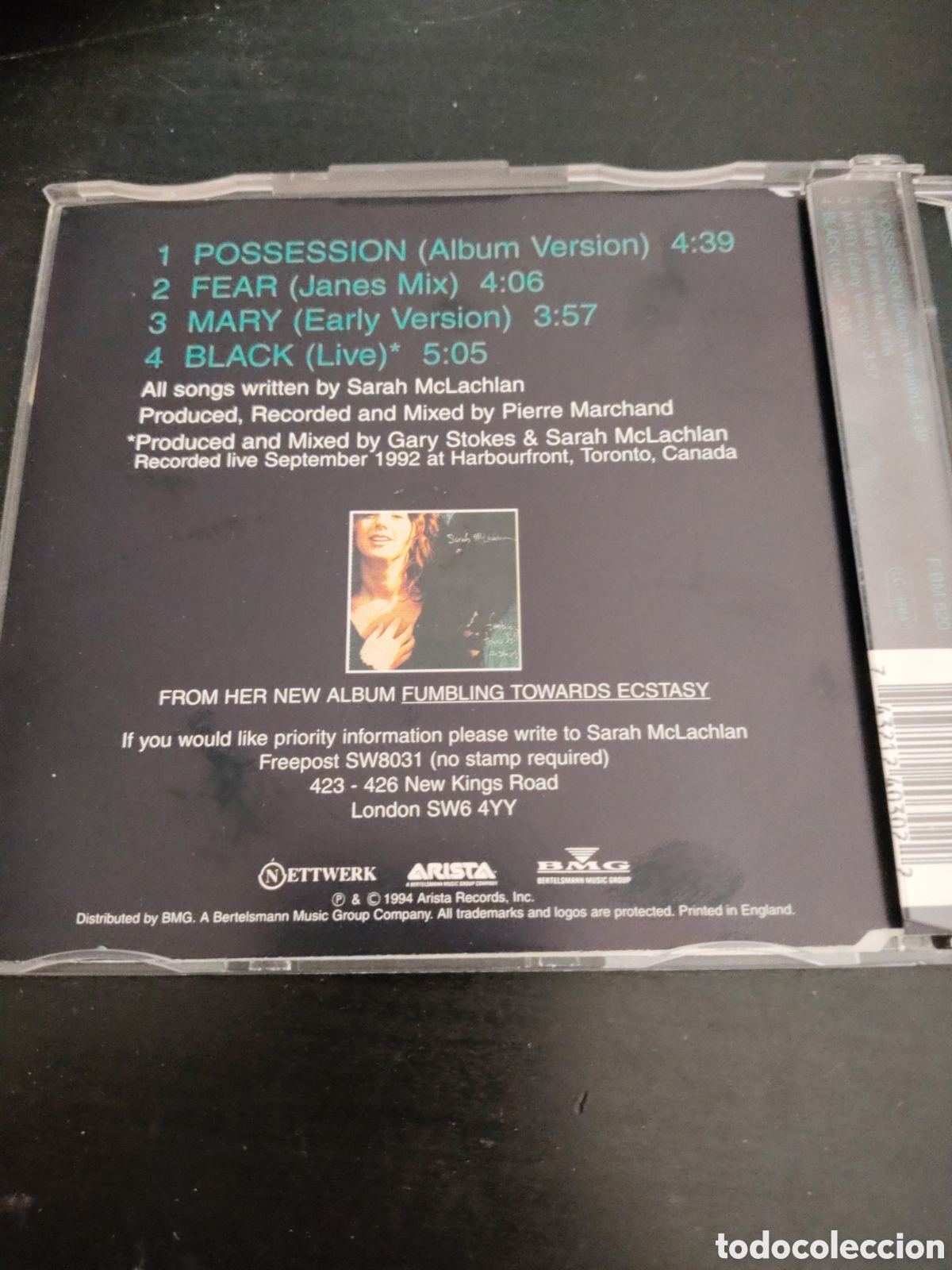 CDs de m&uacute;sica: Sarah McLachlan&nbsp;&ndash;&nbsp;Possession CD single 1994 UK - Foto 3