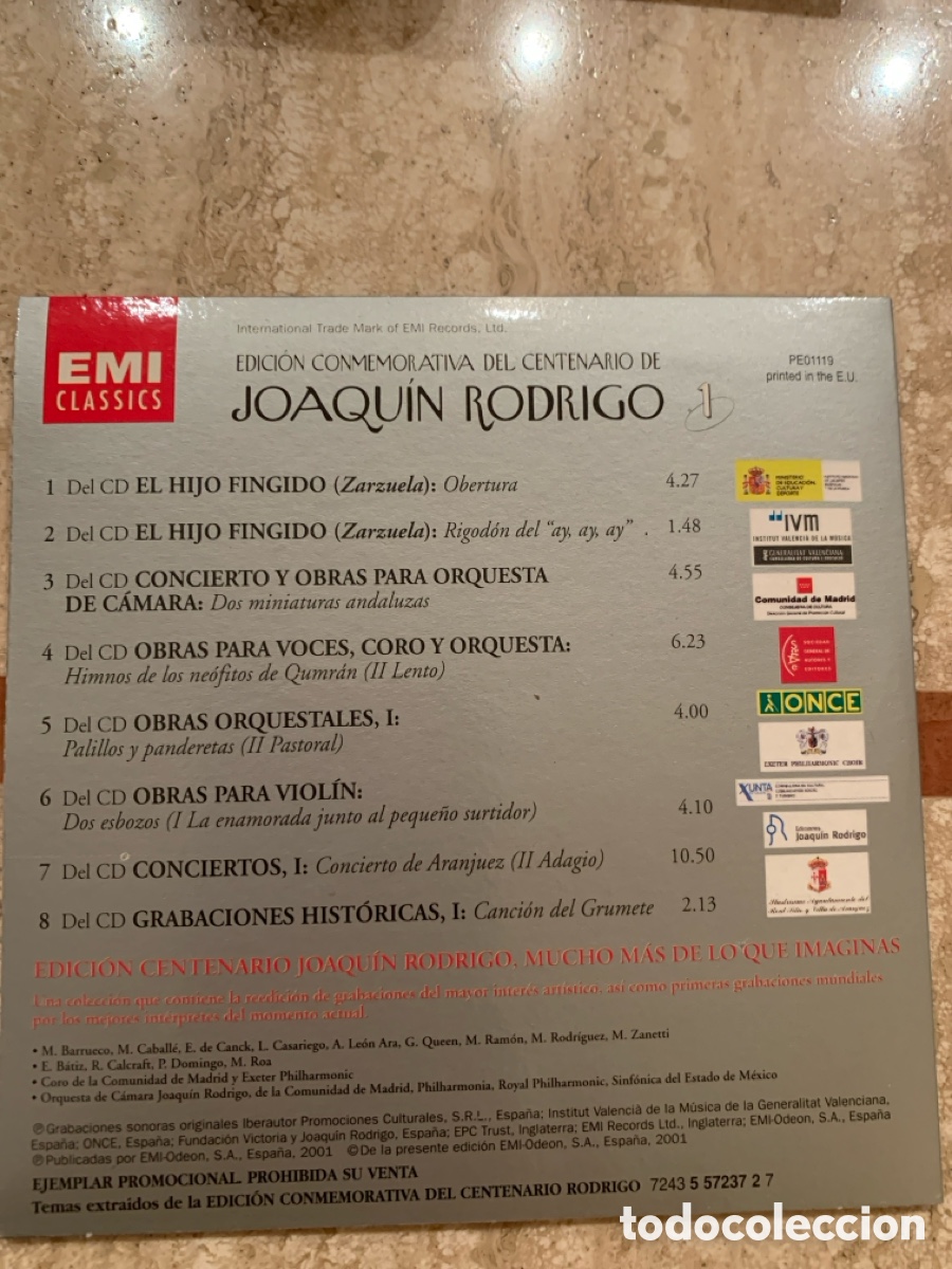 CDs de m&uacute;sica: Joaqu&iacute;n Rodrigo. 100 a&ntilde;os - Foto 2