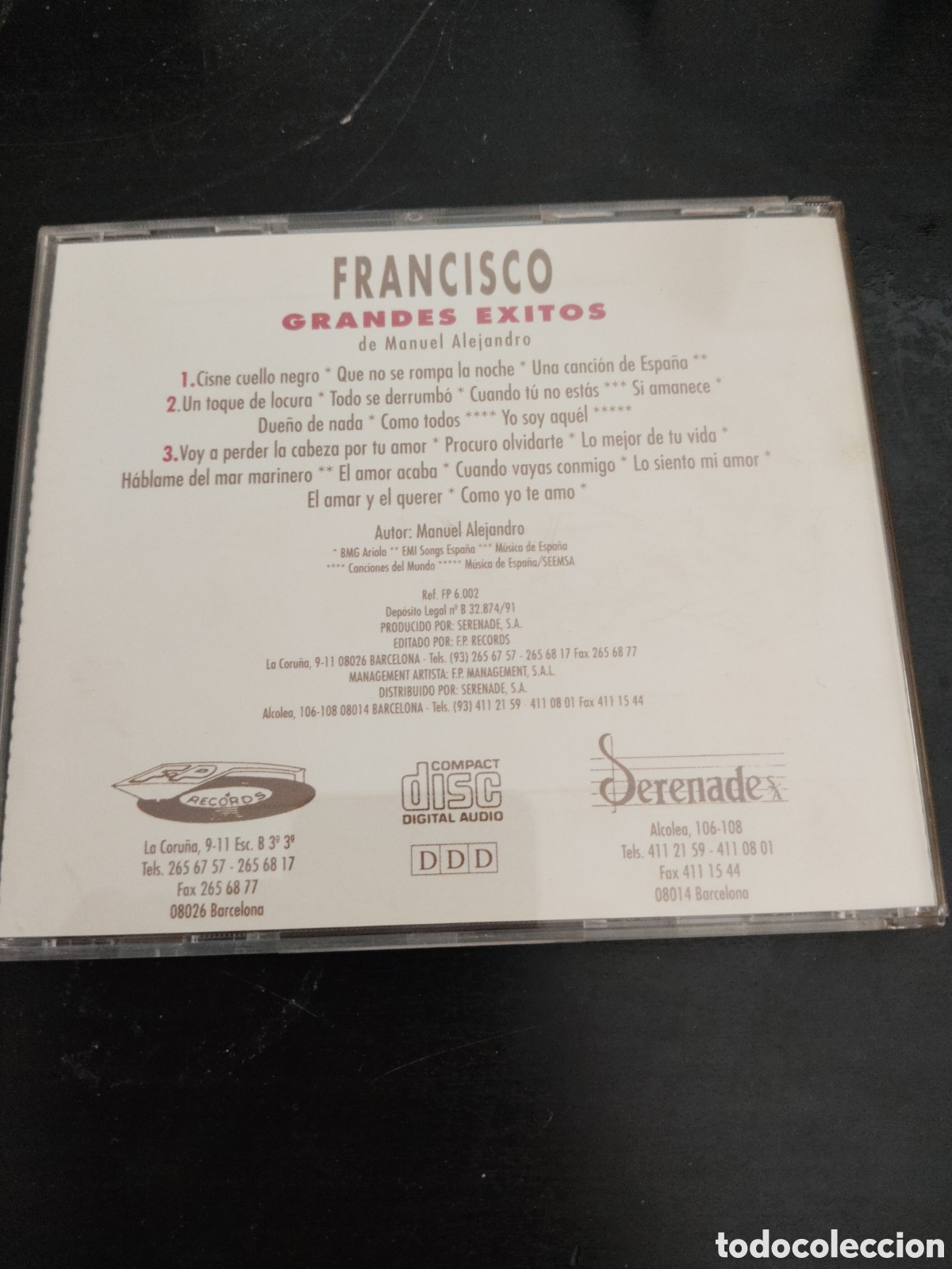CDs de m&uacute;sica: Francisco&nbsp;&ndash;&nbsp;Grandes Exitos (De Manuel Alejandro) Cd 1991 Espa&ntilde;a - Foto 4