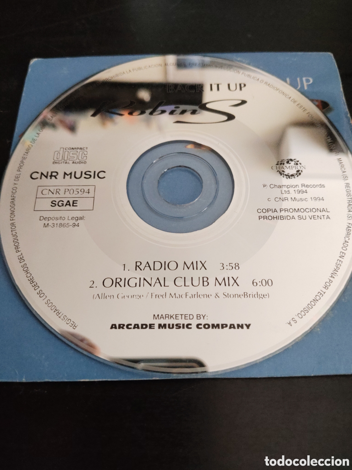 CDs de m&uacute;sica: Robin S.&nbsp;&ndash;&nbsp;Back It Up Maxi single 1995 Espa&ntilde;a - Foto 3