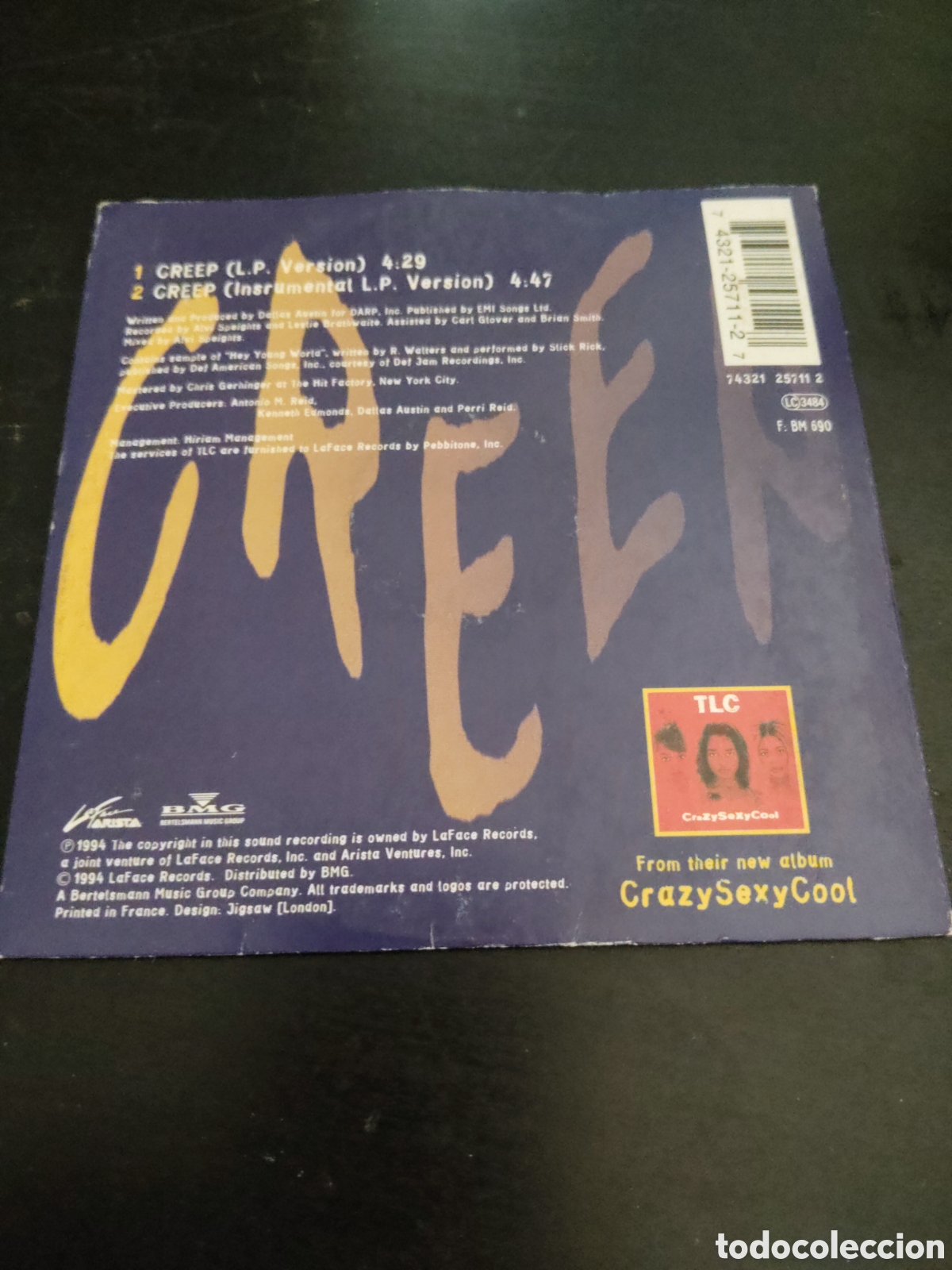 CDs de m&uacute;sica: TLC&nbsp;&ndash;&nbsp;Creep Cd single 1994 Europa - Foto 2