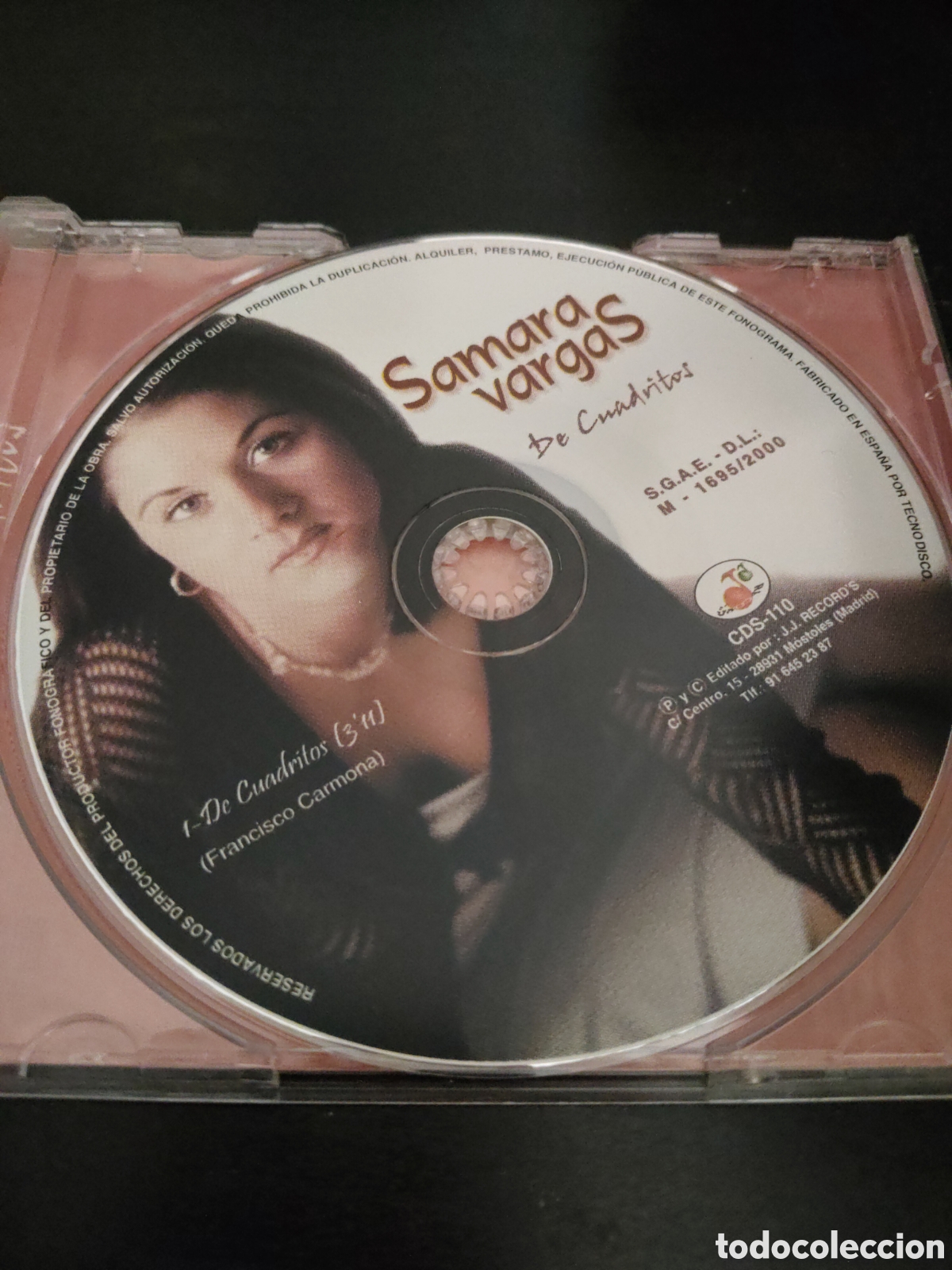 CDs de m&uacute;sica: Samara Vargas&nbsp;&ndash;&nbsp;De Cuadritos Cd single promo 2000 Espa&ntilde;a - Foto 2