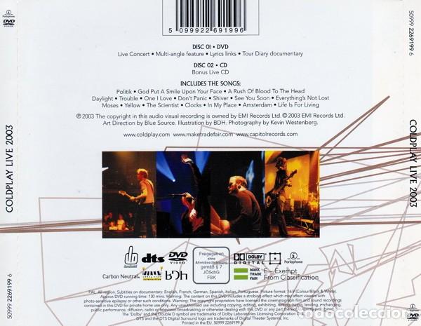 CDs de m&uacute;sica: Coldplay &ndash; Live 2003 - CD+DVD - Foto 2