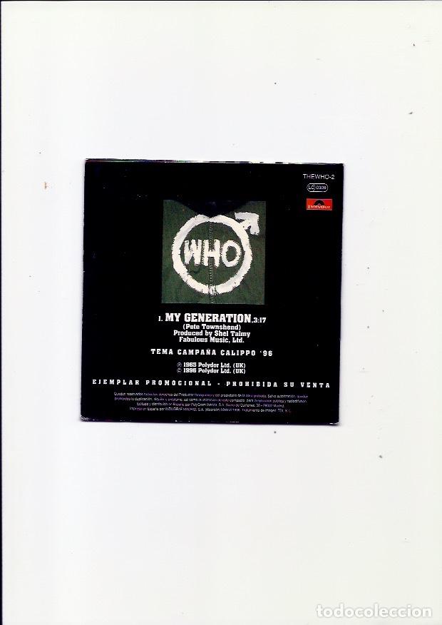 CDs de m&uacute;sica: THE WHO. My generation. ( cd single 1996) - Foto 2