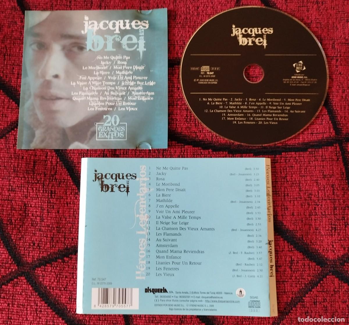 CDs de m&uacute;sica: JACQUES BREL ** 20 Grandes Exitos ** CD ORIGINAL 2009 - Foto 1