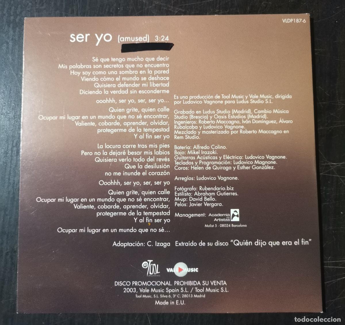 CDs de m&uacute;sica: Nika - Soy Yo. Cd single promocional. - Foto 2