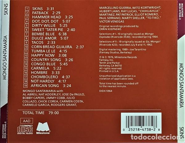 CDs de m&uacute;sica: Mongo Santamaria &ndash; Skins - PRECINTADO - Foto 2