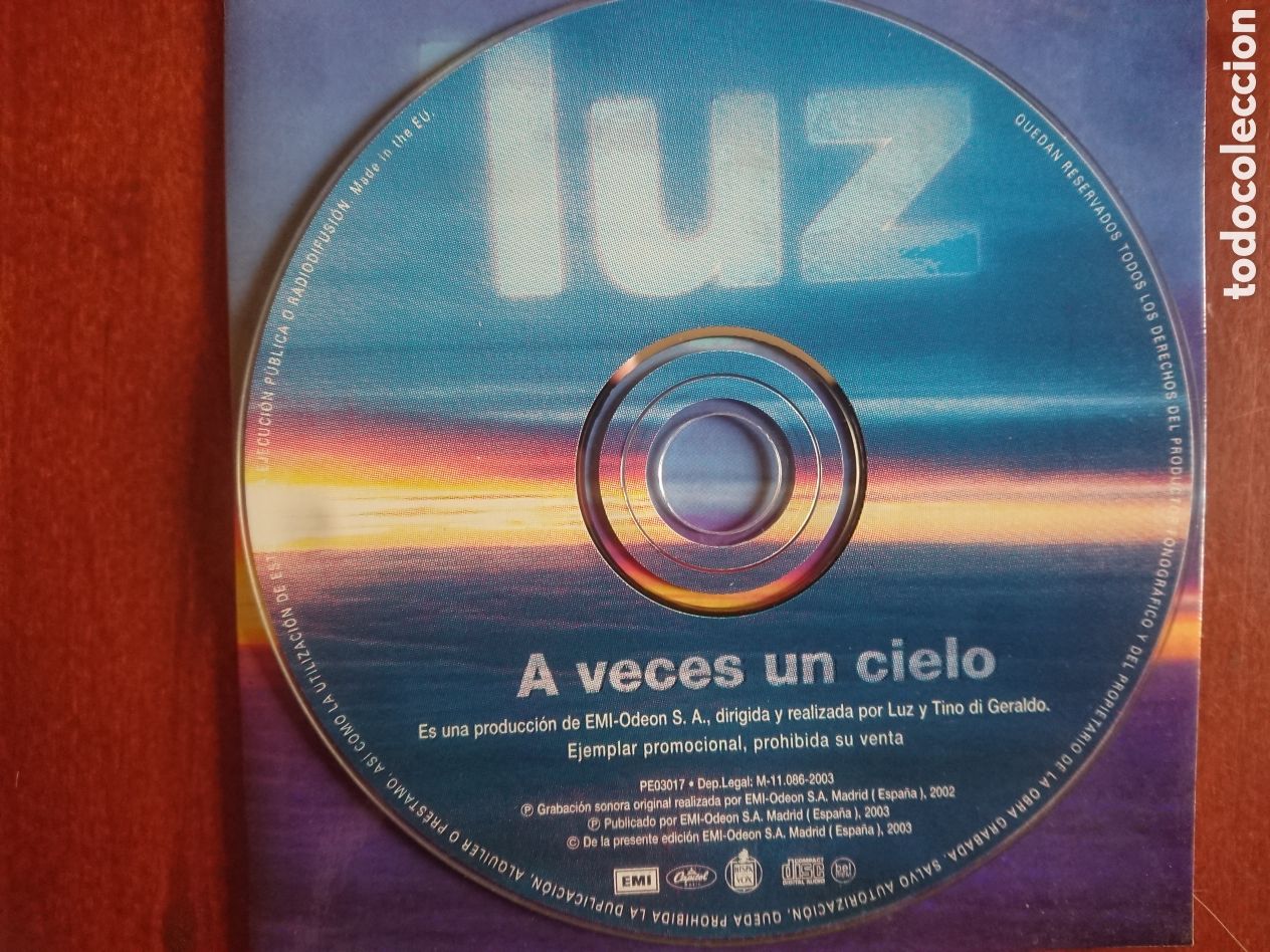 CDs de m&uacute;sica: Luz - A veces un cielo - CD single - Foto 3